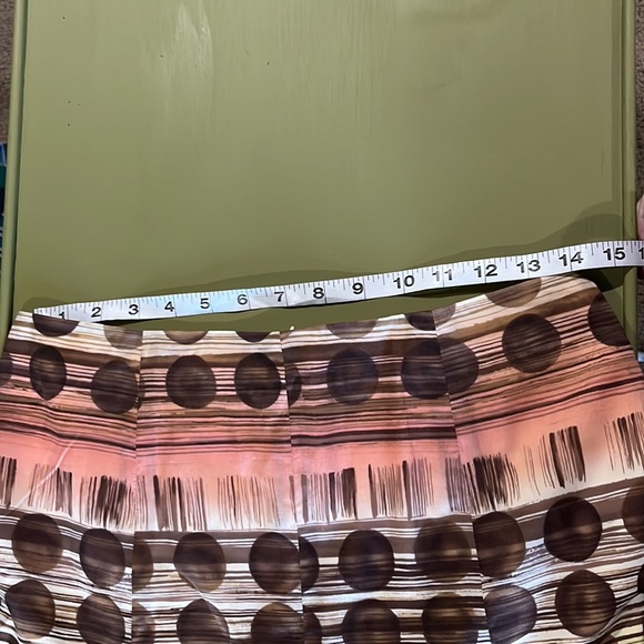 SALE! NWT Talbots funky flare skirt 8P Pink Green Brown Zipper, Lined #talbots - Picture 11 of 13